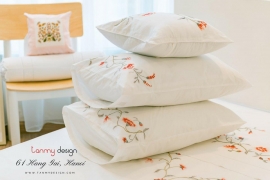 Pillowcase set - camellia flower embroidery
